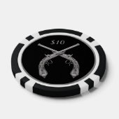 Geboste gistol poker chips (Enkel)