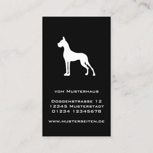 Geboste Great Dane Visitekaartjes (Achterkant)