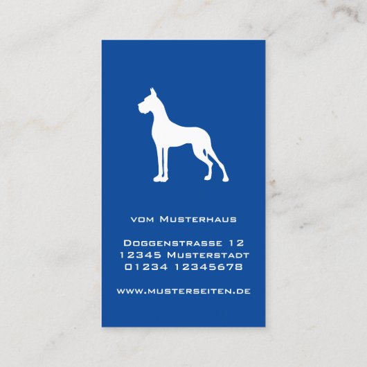 Geboste Great Dane Visitekaartjes (Achterkant)