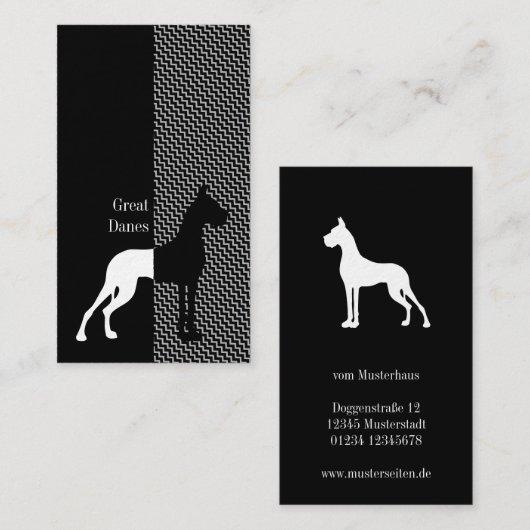 Geboste Great Dane Visitekaartjes (Voorkant / Achterkant)