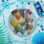 Geboste hete luchtballonnen  papieren bordje (Feest)