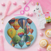 Geboste hete luchtballonnen  papieren bordje (Feest)
