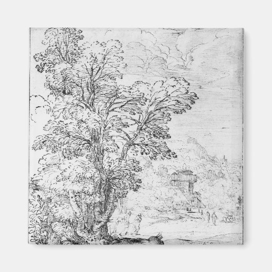 Geboste landschap magneet (Voorkant)