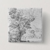 Geboste landschap vierkante button 5,1 cm (Voorkant)