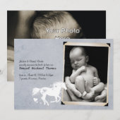 Geboste mededeling van de geboorte van Heart Horse Aankondiging (Voorkant / Achterkant)