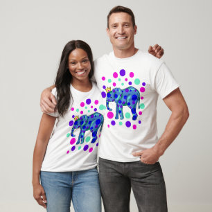 Geboste olifant met Polka Dots T-Shirt