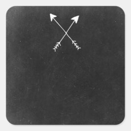 Geboste pijlen op het kalkbord van Boho Boutique Vierkante Sticker