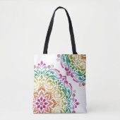 Geboste regenboog Mandala Canvas tas (Voorkant)