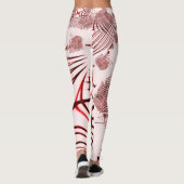 Geboste rode bruine krommen op lichte achtergrond leggings (Achterkant)