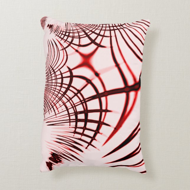 Geboste rode en bruine krommen op lichte achtergro accent kussen (Achterkant (Verticaal))