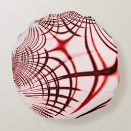 Geboste rode en bruine krommen op lichte achtergro rond kussen