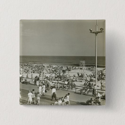 Geboste strand vierkante button 5,1 cm (Voorkant)