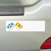 Geboste vlaggen van Schotland Bumpersticker (Op auto)