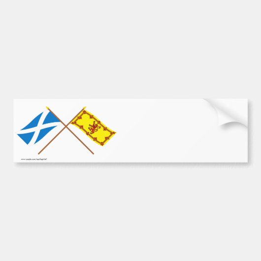 Geboste vlaggen van Schotland Bumpersticker (Voorkant)