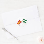 Geboste vlaggen van Spanje en Andalusië Ronde Sticker (Envelop)