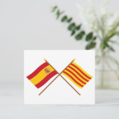 Geboste vlaggen van Spanje en Catalonië Briefkaart (Staand voorkant)