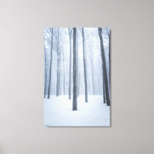 Geboste winterbos canvas afdruk