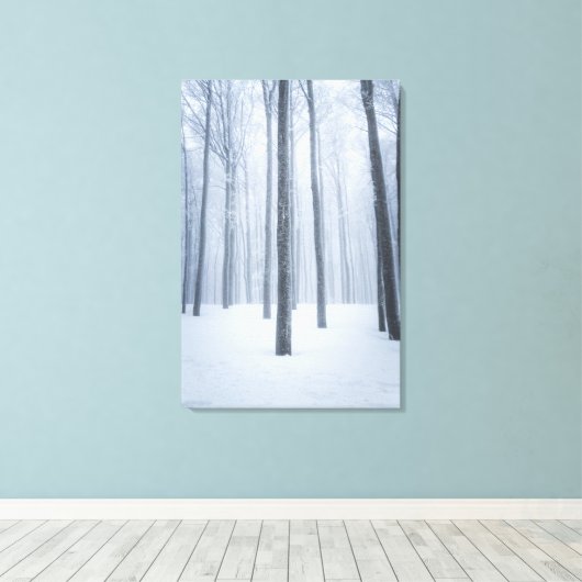 Geboste winterbos canvas afdruk (Insitu (Houten vloer))