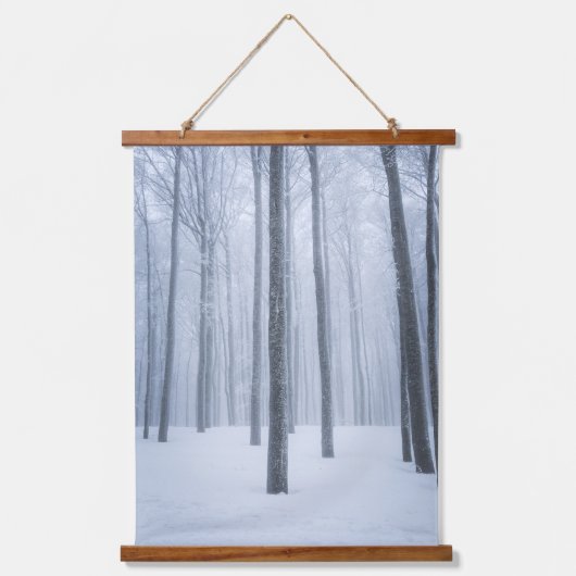 Geboste winterbos hangend wandkleed (Voorkant)