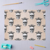 Geboste witte schedels op de zwarte Tan-pagina Tissuepapier (Craft)