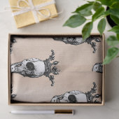 Geboste witte schedels op de zwarte Tan-pagina Tissuepapier (Geschenk)