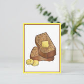 Geboterde Banaan Brood Loaf Slice Food Illustratie Briefkaart (Staand voorkant)