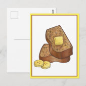 Geboterde Banaan Brood Loaf Slice Food Illustratie Briefkaart (Voorkant / Achterkant)