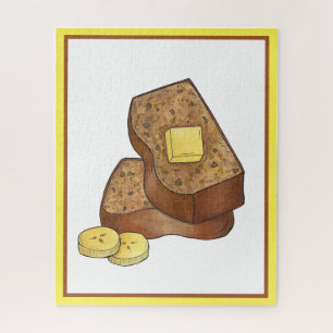 Geboterde Banaan Brood Loaf Slice Food Illustratie Legpuzzel