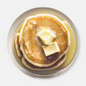 Geboterde pannenkoeken met siroop voedsel magneet (Voorkant)