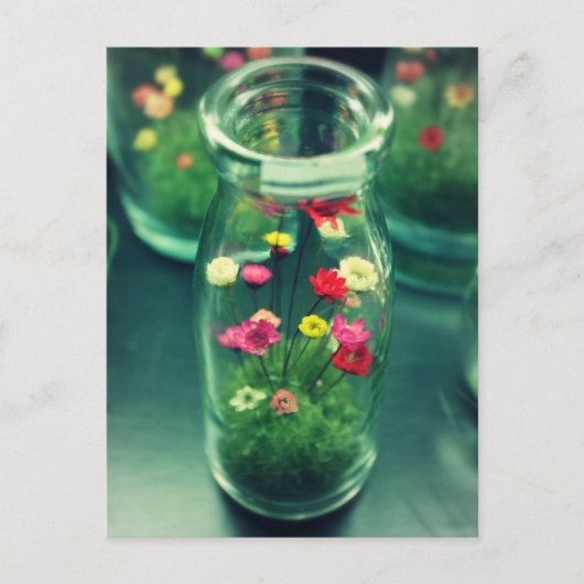 gebottelde bloemen briefkaart (Voorkant)