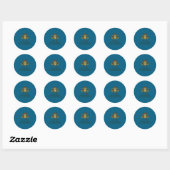 Gebotterde laatste biscuit partner kikker cowboy ronde sticker (Vel)