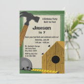 Gebouw Birdhouse Construction Party Kaart (Staand voorkant)