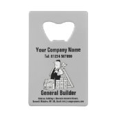 Gebouw- en bouwthema creditkaart flessenopener (Achterkant)