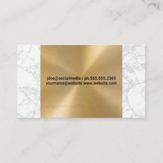 Gebouw- en thuispictogram | Goud Metaal Marmer Visitekaartje (Achterkant)