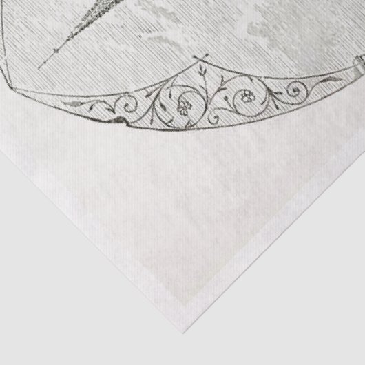 Gebouw Frans Script Decoupage Meubels Tissuepapier (Detail)