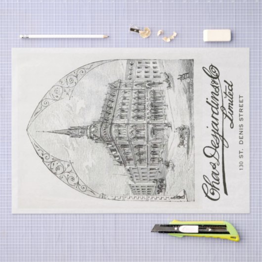 Gebouw Frans Script Decoupage Meubels Tissuepapier (Craft)