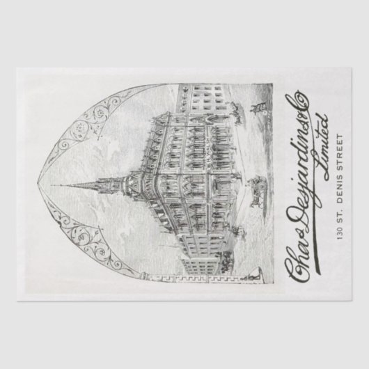  Gebouw Frans Script Decoupage Meubels Tissuepapier (Voorkant)