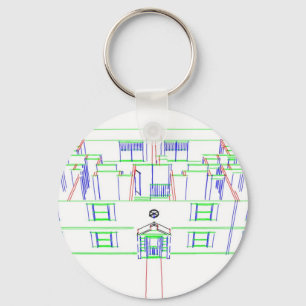 Gebouw/huis: Markertekening Sleutelhanger