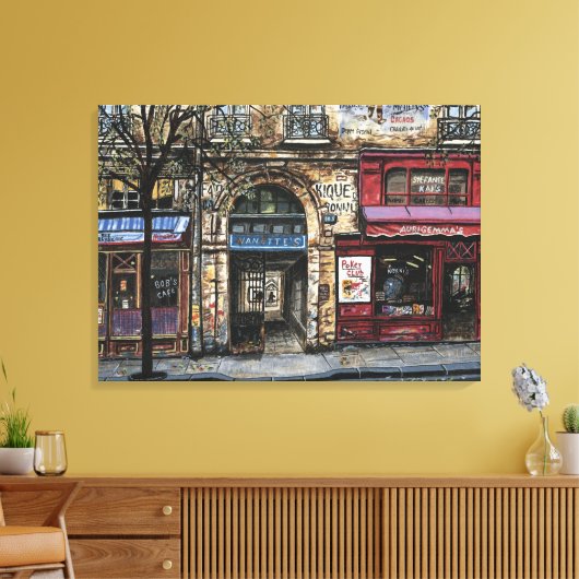 Gebouw in Parijs Waterverf Uniek Canvas Afdruk (Insitu (Woonkamer))