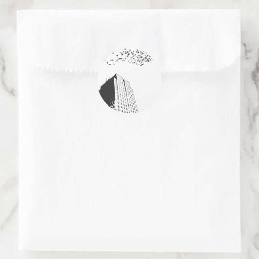 Gebouw Ronde Sticker (Tas)