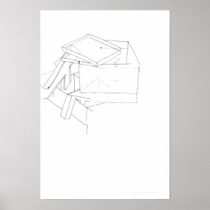 Gebouw Spellen Letters in de doos Tekening 9 P Poster