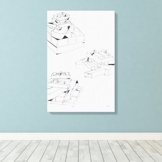 Gebouw Spelletjes 3 Stapelbrieven BoDrawing 18 C Canvas Afdruk (Insitu (Houten vloer))