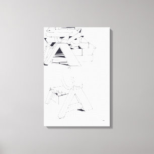 Gebouw Spelletjes AA Monogram Tekening 11 Canvas Afdruk