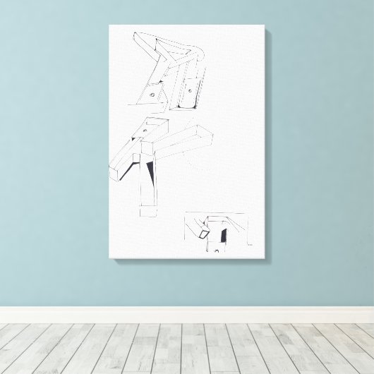 Gebouw Spelletjes K Monogram Tekening 19 Canvas (Insitu (Houten vloer))