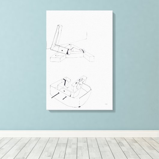 Gebouw Spelletjes LAG Monogram Tekening 16 Canvas (Insitu (Houten vloer))