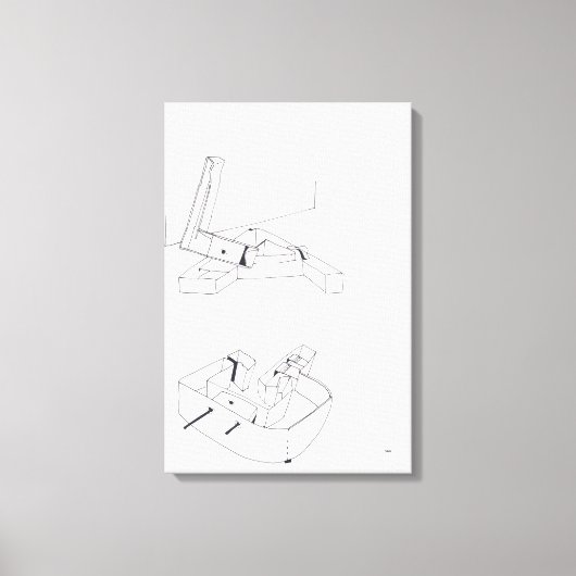 Gebouw Spelletjes LAG Monogram Tekening 16 Canvas (Voorkant)