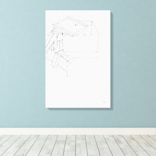 Gebouw Spelletjes Letters in de doos Tekening 9 C Canvas Afdruk (Insitu (Houten vloer))