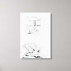 Gebouw Spelletjes met Letters Tekening 8 Canvas Afdruk