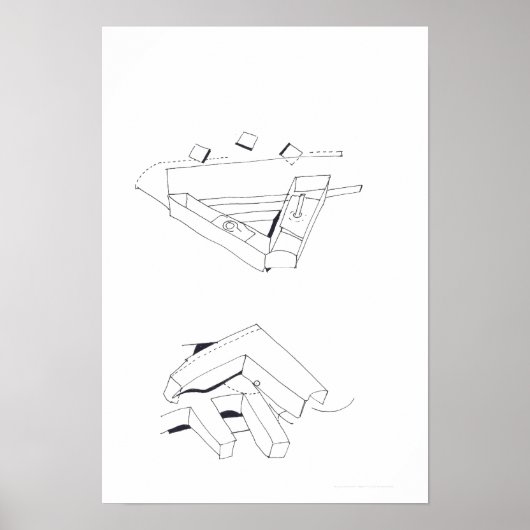 Gebouw Spelletjes met VF Monogram Kubussen Tekenin Poster (Voorkant)