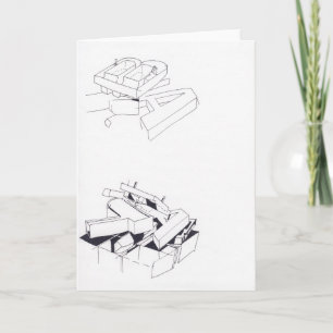 Gebouw Spelletjes Tekening 7 met B en A Monogram Notitiekaartje